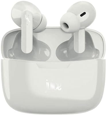 Juice®airphones Play, True Wireless Earbud headphones, 10.5 Hours Playtime, Charging Case, Rich, Clean & Punchy Sound, Multi-function touch controls - White