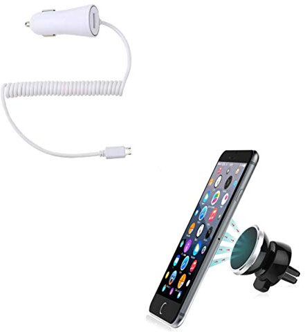 Pack Voiture pour XIAOMI Redmi 9C Smartphone Android (Cable Chargeur Micro USB Allume Cigare + Support Voiture Magnet