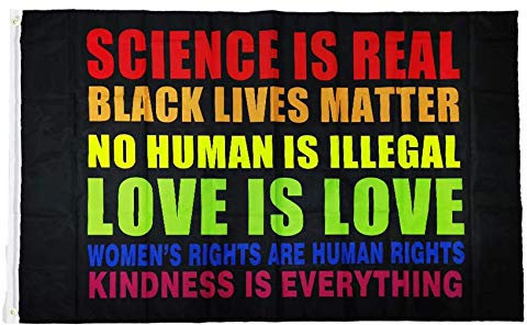 Science is Real Black Lives Matter, BLM Love Rainbow, 90 x 150 cm, Banner, Flagge, Mensch, 90 x 150 cm