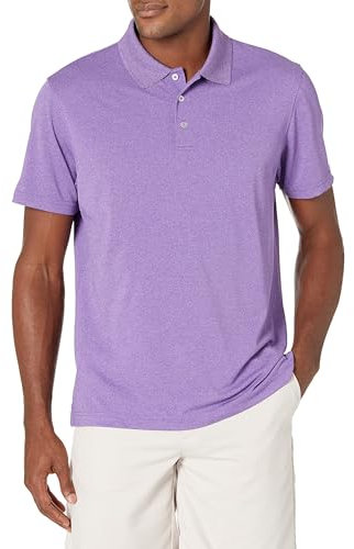 Amazon Essentials Polo de Golf, Manga Corta, Corte Ajustado, Secado Rápido Hombre, Morado Mezcla, M