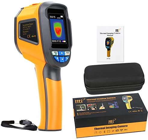 XEAST Wärmebildkamera, HT-02 Handheld Taschenformat Infrarotkamera mit Echtzeit-Thermografie, IR-Auflösung 60 x 60, Temperaturmessbereich -20°C bis 300°C, 2.4-Zoll-Farbdisplay, LED Lichter