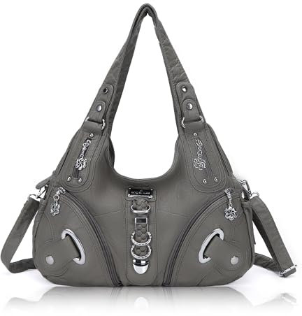 Angelkiss Hobo Geldbörsen und Handtaschen für Damen, Umhängetasche, Handtasche, Damen, große tägliche Schultertaschen, 8901 Grau