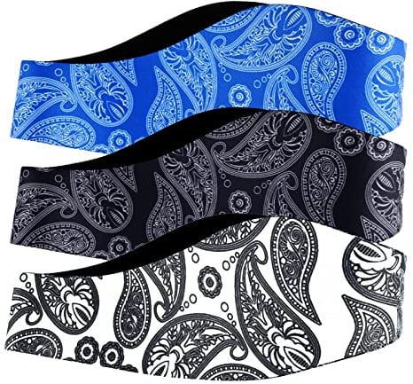 3 Stück Schwimmen Stirnband,Haarband zum Schwimmen, Wasserdichtes Schwimm-Ohrband,Elastisches Ohrschutzband für Schwimmer,ohrenschutz schwimmen stirnband Verstellbarer Haarschutz-Ohrschutz Adult