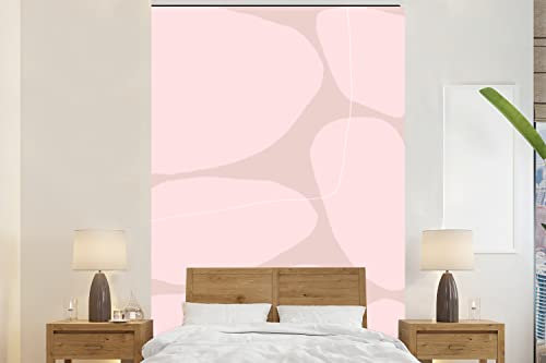 MuchoWow Papier peint Rose - Formes géométriques - Abstrait Papier peint photo 195x300 cm Papier peint imprimé