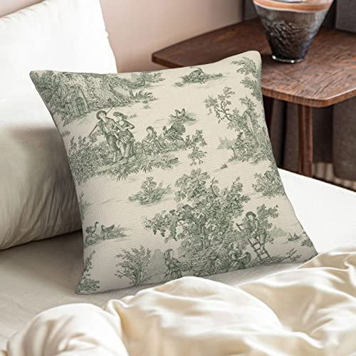 CALHogar Toile-Kissenbezüge, französische Landdekoration, Vintage-Kissenbezug, Frühlingskissenbezug, Leinen-Kissenbezüge, französischer Vintage-Kissenbezug
