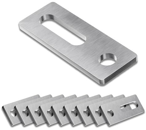 VOOXA 10 Stück Edelstahl Adapterplatte M10 80x30x5mm für Photovoltaik- Solarbefestigung M10 Stockschrauben