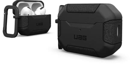 UAG Designed for AirPods Pro Case (2nd Generation 2022) Scout Black - Premium Rugged Hard Shell Full Protective Case Cover with Detachable Keychain Carabiner by URBAN ARMOR GEAR