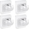 Bohoray 4Pcs Self Adhesive Curtain Rod Bracket No Drill Drapery Hook Holder Fixing Rod Holder Curtain Pole Wall Bracket Towel Rod Hook Home Bathroom Kitchen Hotel Towel Clothes Hanging (Transparent)