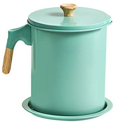 woyufen 1.4 Aceite Olla para Grasa Recipiente para Grasa Cocina Acero Inoxidable, Recipiente para Almacenamiento Aceite para Aceite Cocina Aceite para freír