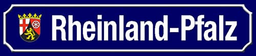 mrdeco Metall Schild 46x10cm gewölbt Rheinland-Pfalz Wappen Deko Blechschild Tin Sign