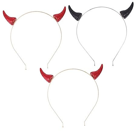 Beavorty 3stücke Teufelhörner Haarreifen Für Halloween Glitzerndes Stirnband Partyschmuck Teufelshaarband Haaraccessoires Für Kostüme