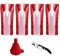 MUEEAD 4 Pieces Collapsible Wine Bags with 1 Wine Bottle Opener, 1 Funnel, Collapsible Liquid Leakproof Bottle Holder, Portable Plastic Wine Bottle Bag for Alcoholic Beverages (Red)