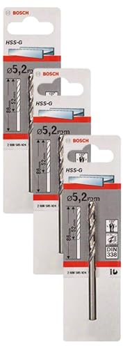 Bosch Professional Metallbohrer HSS-G geschliffen (Ø 5,2 mm) (Packung mit 3)