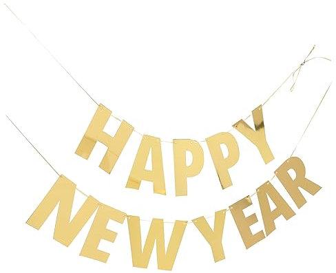 COOLHIYA 1 Satz Silvester Dekorationen Frohes Neues Jahr Dekorationen 2024 Frohes Neues Jahr Girlande Frohes Neues Jahr Fotokabinen-Requisiten Weihnachtsgirlande Papier Glänzend Banner