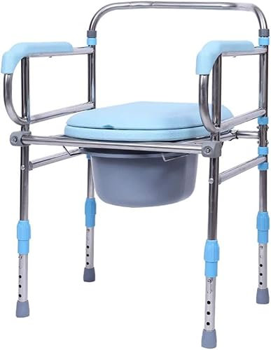 TVSKWMRQ Höhenverstellbarer, Faltbarer Toilettenstuhl für Toilette/wasserdichter Badezimmerstuhl/Nacht-Nacht-Toilette für Schwangere Frauen