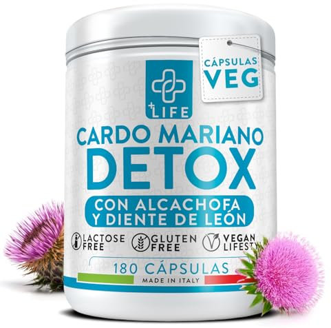 Chardon Marie Extra Fort Avec Artichaut Et Pissenlit 1 Par Jour PiùLife, 200mg Silymarine, Detox Foie Puissant Et Rapide, Chardon Marie Foie Et Intestin, Purifiant, Avec Zinc Antioxydant, 180 Gélules