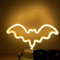 HFHungkeong LED Bat Neonschild in Batterie/USB Betrieben Neonlampe in Fledermausform mit Sockel für Schlafzimmer, Bar, Büro, Schreibtisch, Halloween Dekorationen (28 x 10 x 18 cm, Warmweiß)