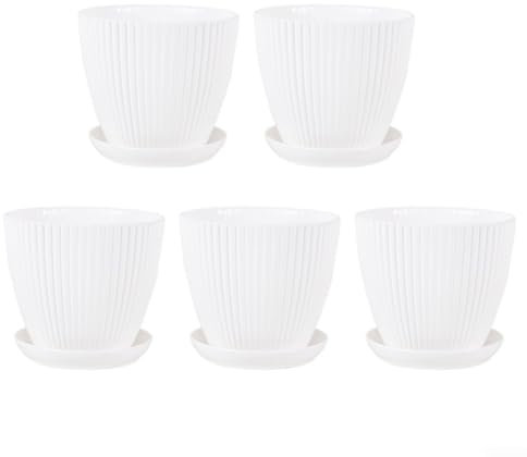 Macetas minimalistas de plástico de 6 pulgadas para decoración del hogar y el jardín