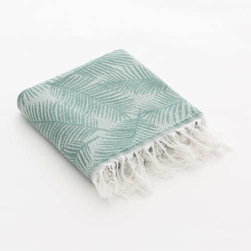 GAMUSI Fouta Pareo Strandtuch, leicht, Blumenmuster, 90 x 180 cm, Grün