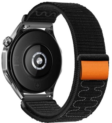 DINGK Armband für OnePlus Watch 2, Sportliches Nylon Uhrenarmband mit Klettverschluss, Orange, Unisex