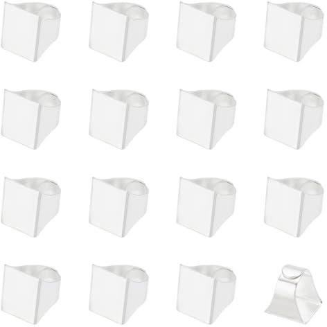 HOBBIESAY 16 Stück Blanko-Ringe Messing-Pad Ringfassungen Verstellbare Fingerring-Rohling-Basen Silberne Flache Blanko-Ring-Lünette Tablett DIY-Rohling-Ring-Basis Schmuck-Suchring