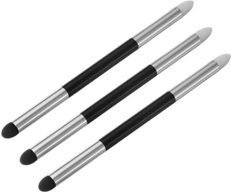 PATIKIL Artist Blending Sponge Pen, 3 Pcs Small Double Headed Reusable Rubbing Sponge Sketch Pen Brush Drawing Art Blenders for Artist Lightening Highlight Shadow Detail Correction, Silver