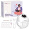 Nuliie Milchpumpe Elektrisch tragbare, 4 Modi, 9 Stufen, 24mm Flansch mit LED-Anzeige, Zusätzlich 1 Stück Flansch 18mm&21mm und Austauschbare Entenventile (1Pack, Weiß)