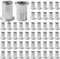 100 Pièces Insert Fileté Metal M8, Aciers Inoxydables, avec Corps Rainuré Insert Fileté, 10 mm Insert Fileté Metal, Ecrou a Sertir, AdaptéS aux Panneaux MéTalliques et Plastiques (argent)