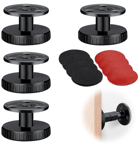 HhBdy Kopfteil-Stopper, schwarz, Nachttischbefestigung, 4 Stück, Kopfteil-Befestigungen, verstellbar, 27–40 mm, Sofa-Stützstopper, starke Tragfähigkeit, Anti-Weg-Wandschutz, Bettstopper, reduziert