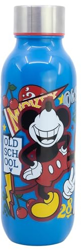Stor Micky Maus Trinkflasche 640ml Kinder Wiederverwendbare Wasserflasche aus Kunststoff mit Stahlverschluss BPA-frei Schule Sport
