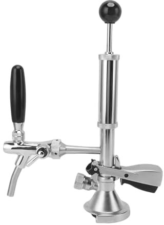 Bomba de cerveza de 4 pulgadas, grifo de cerveza de acero inoxidable, kit de grifo con bomba de aire y distribuidor, grifo de pistón para conexiones de barril, bomba de barril, perfecto para picnics y