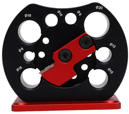 Cuifati Round Rod Auxiliary Tool, Adjustable Dowel Maker 8 Holes 8-20mm Accurate Cutting with 4 Screws for Woodworking