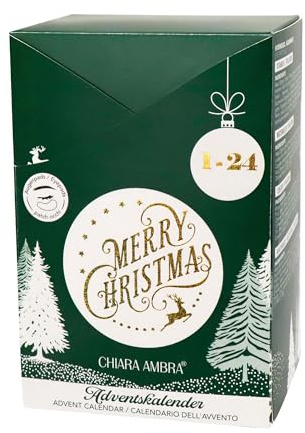 CHIARA AMBRA Adventskalender mit 24 Hydrogel Augenpads 8 Sorten mit Hyaluron Feuchtigkeit Straffung Revitalisierung Geschenk für Beauty und Hautpflege Liebhaber