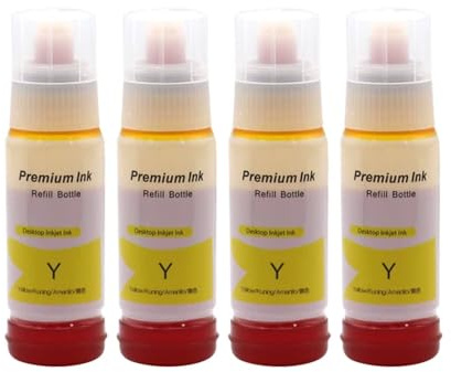 VJZYUTSW 4PCS 1Set Compatible Nachfüllinte Kompatibel mit 001 Tinte L4150 L4156 L4160 L4260 L6160 L6170 L6190 L6191 L6270 L6290 L14150 Drucker nachfüllbar Tinte nachfüllbar(4pcs Dye-Y-70ml)
