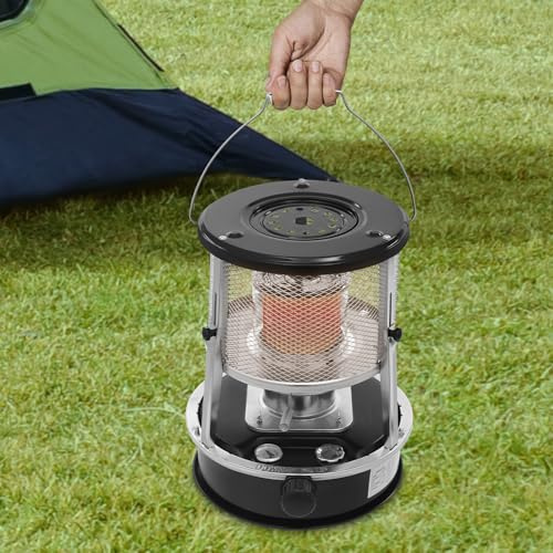 Tragbare Kerosinheizung, 9000 BTU, nicht elektrische Heizung mit Netzabdeckung, 4,6 l Kapazität, Campingzelt-Heizungen, verstellbarer Temperaturknopf, Notfall-Kerosinofen für Zuhause, Garagen, Outdoor
