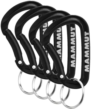 Mammut Mini Carabiner Classic Keylock S - Mammut, Farbe:Black, Größe:one Size (Packung mit 4)