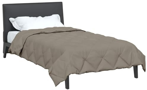 vidaXL Sommerdecke Hellgrau 200 x 135 cm Mikrofaser, Gemütliche Bettdecke, rechteckiger Leichter Duvet, modernes Sommerbett, schickes Mikrofaser-Set
