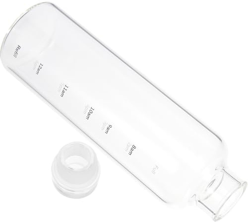 HAPINARY Bouteille d'eau Portable en Plastique Transparent 500ml avec Échelle de Temps, Gourde de Sport Confortable à Tenir pour Vélo et Camping