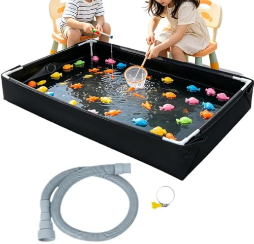 Bac À Sable Pliable, Piscine De d'eau avec Tuyau De Vidange Amovible | Portable, Durable, Station De Pour Terrasse, Jardin, Maison, Plage, Jardin, Voyages