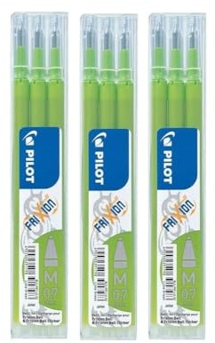 Pilot Frixion Tintenroller-Ersatzminen radierbar (9er Set, hellgrün)