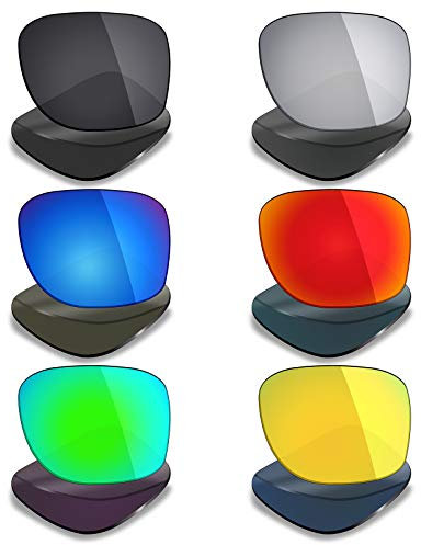 Mryok Lot de 6 paires de verres polarisés de rechange pour lunettes de soleil Oakley Scalpel – Noir/rouge/bleu glacier/argent titane/vert émeraude/or 24 carats