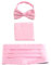 WANYING Herren Satin Kummerbund Fliege Einstecktuch 3 in 1 Set für Hochzeit Party Ball Banquet Smoking Gentleman - Einfarbig Hellrosa