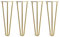 The Hairpin Leg Co. 4X Haarnadel-Tischbeine: Doppel-Schweiß Stahl, Schrauben, Anleitung, Schutzfüße. Klassischer 10mm 3 Stangen Stil. 35cm Messing