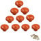 10Pcs Round Colorful Ceramic Cabinet Knobs Single Hole Pull Handle for Drawer,Cupboard,Dresser,Door (Orange)