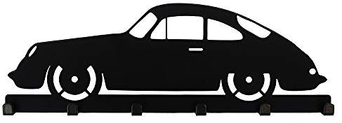 Schlüsselbrett 356 Oldtimer Optik schwarz - 6 Haken Garderobe Schlüsselboard Hakenleiste Dekoration