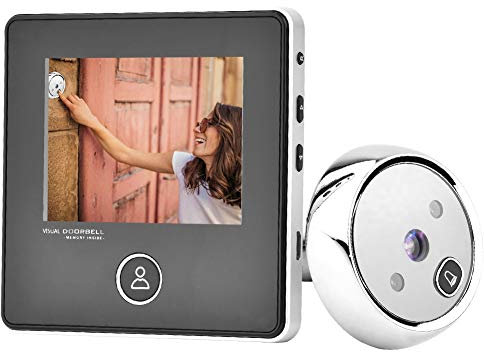 VBESTLIFE Sonnette de Porte Vidéo Visuelle, 0.3MP HD 120° Grand Angle Nocturne IR Judas + 3 Pouces 720p LCD Écran Moniteur, Caméra de Sécurité pour la Maison