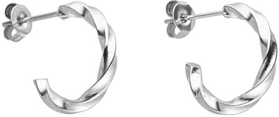 PURELEI® Kelani Creole Ohrringe (Silber) – Damenohrringe aus langlebigem Edelstahl – Wasserfeste Ohrringe Damen – 1,5 cm Durchmesser – Modeschmuck für deinen individuellen Look
