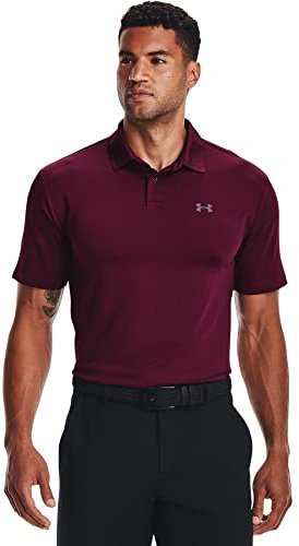 Under Armour Men's Performance 2.0 Golf Polo Short-sleeved T-shirt, Maroon (609)/Grey Pitch, XL