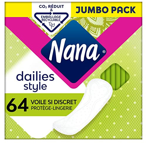 Nana Dailies Style Protège-Lingerie Voile Si Discret - Protège-Slip Ultra Fin et Respirant pour Tous Types de Lingerie - 64 Protège-Slips en Pochette Individuelle