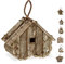 Reladays Casetta per Uccelli, da Appendere, in Legno Non Trattato, Balcone, Terrazza, HLP 32x29x16 cm, Naturale